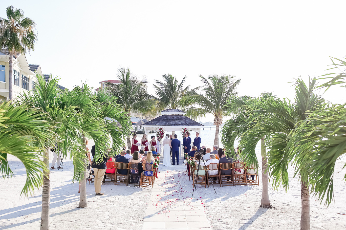 Florida Tropical Romantic Bride and Groom Wedding Ceremony Portrait | Tampa Bay Wedding Photographer Lifelong Photography Studios | St. Pete Waterfront Wedding Venue Isla Del Sol Yacht and Country Club