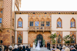 INSTAGRAM Bride and Groom Exchanging Wedding Ceremony Vows Portrait at Sarasota Historic Wedding Venue Ca d’Zan at The Ringling Museum | Tampa Bay Wedding Planner NK Productions