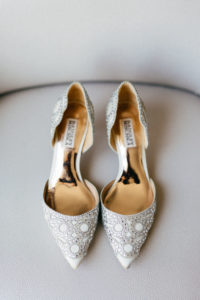 Pointed Toe Silver Rhinestone Badgley Mischka Bridal Wedding Shoes