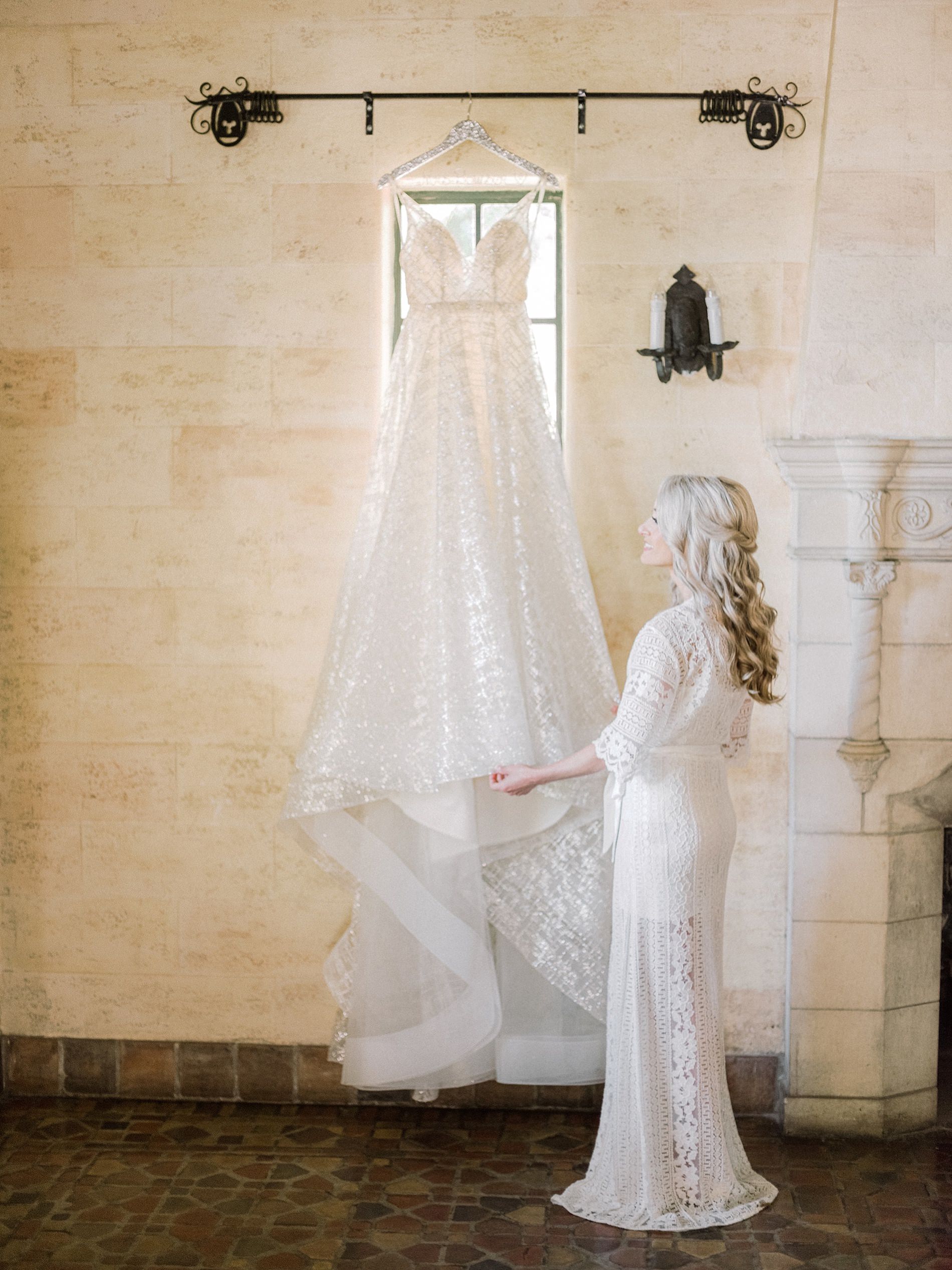 Tampa Bay Bridal Portrait with Lazaro V-Neck Ballgown Specialty Fabric Wedding Dress