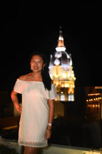 Walled City Old Town Cartagena, Colombia with Cathedral Backdrop from Movich Hotel Rooftop Wedding Reception | Destination Wedding and Honeymoon Travel Tips | Photographer: Pedraza Producciones