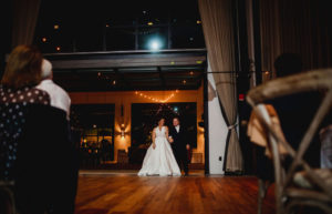 Florida Bride and Groom First Dance in The Gathering at Armature Works in Tampa Heights | Tampa Bay Entertainers Bay Kings Band | Tampa Wedding Planner Coastal Coordinating