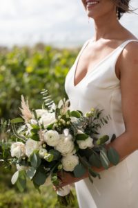 White Wedding Bouquet with Greenery | Florida Beach Wedding