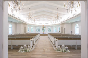Safety Harbor Wedding Ceremony Traditional Church Venue Harborside Chapel with White Lanterns Decor | Tampa Bay Wedding Photographer Carrie Wildes Photography | Planner Love Lee Lane