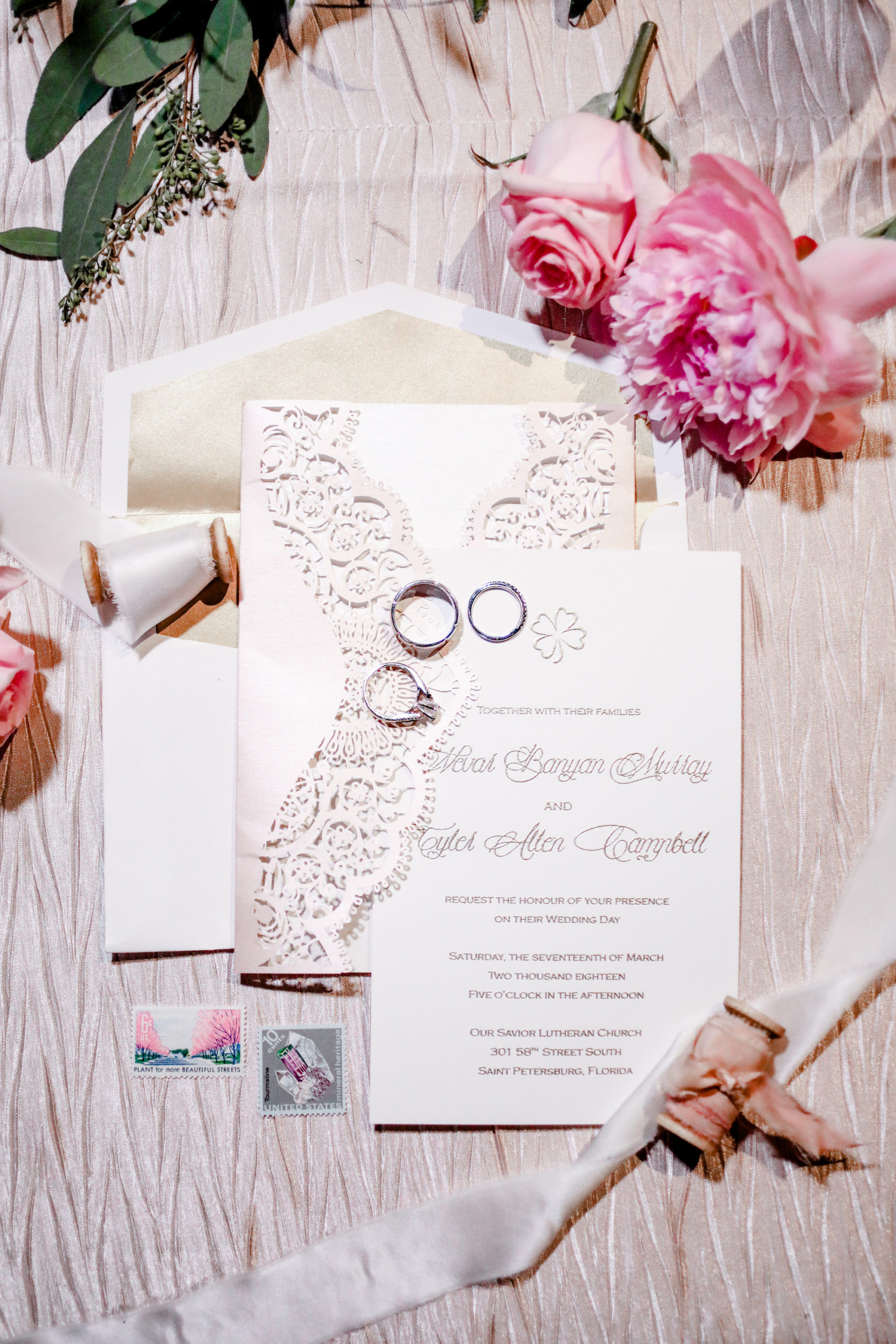 Elegant Wedding Invitation and Details, Vintage Inspired Dusty Rose Blush Pink Accents | Tampa Bay Wedding Photographer Lifelong Photography Studio