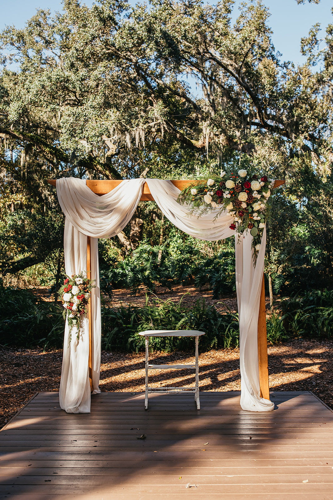 Rustic Country Fall Winter Wedding Decor Draped Wood Ceremony Arch ...