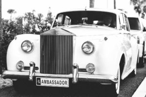 Vintage White Wedding Rolls Royce
