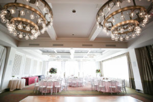 Ballroom Romantic Wedding Reception Decor, Round Tables with Blush Pink Linens, Silver Chiavari Chairs | Wedding Photographer Lifelong Photography Studios | Tampa Bay Wedding Planner Blue Skies Weddings and Events | St. Petersburg Hotel Wedding Venue The Birchwood | Over the Top Linen Rentals