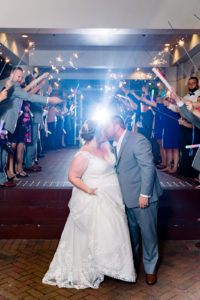 Bride and Groom Send-Off Sparkler Wedding Reception Exit Portrait | Tampa Bay Wedding Photographer Shauna and Jordon Photography | Largo Florida Wedding Venue The Bayou Club