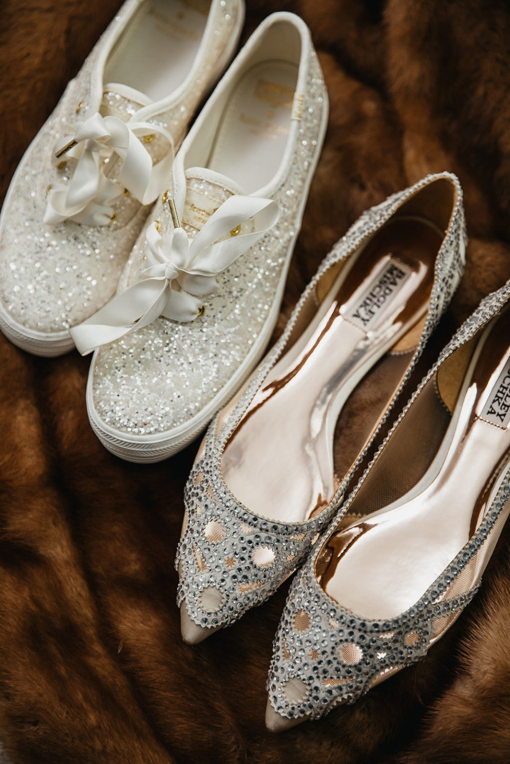 Badgley Mischka Rhinestone Bride Wedding Heels | Glitter Keds Tennis Shoes