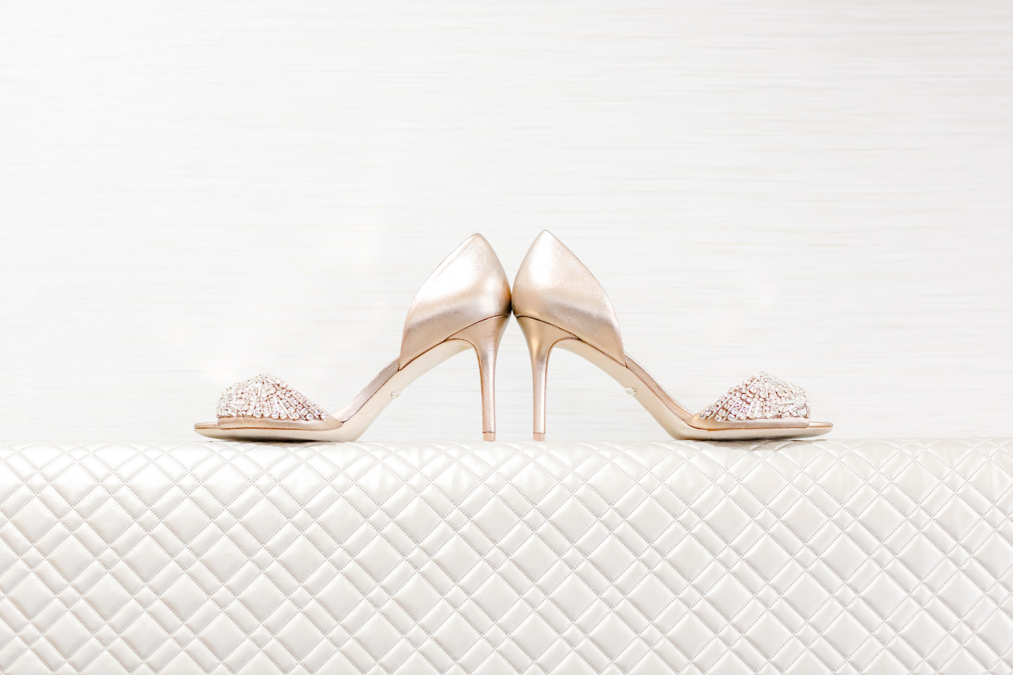 Bridal Shoe, Gold Open Toe with Embellishment | Florida Wedding Photographer Lifelong Photography Studios