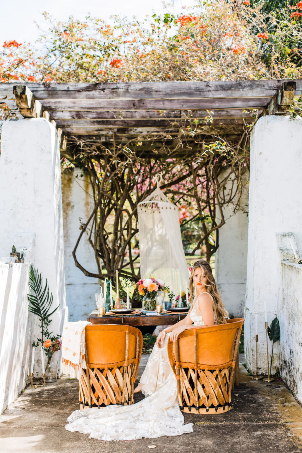 Mexican Inspired Colorful St. Pete Wedding Styled Shoot with Boho Chic Wooden Chairs