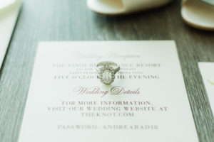 Cushion Cut Halo Engagement Diamond Ring on White and Red Wedding Invitation | Tampa Bay Wedding Stationery UBRANcoast
