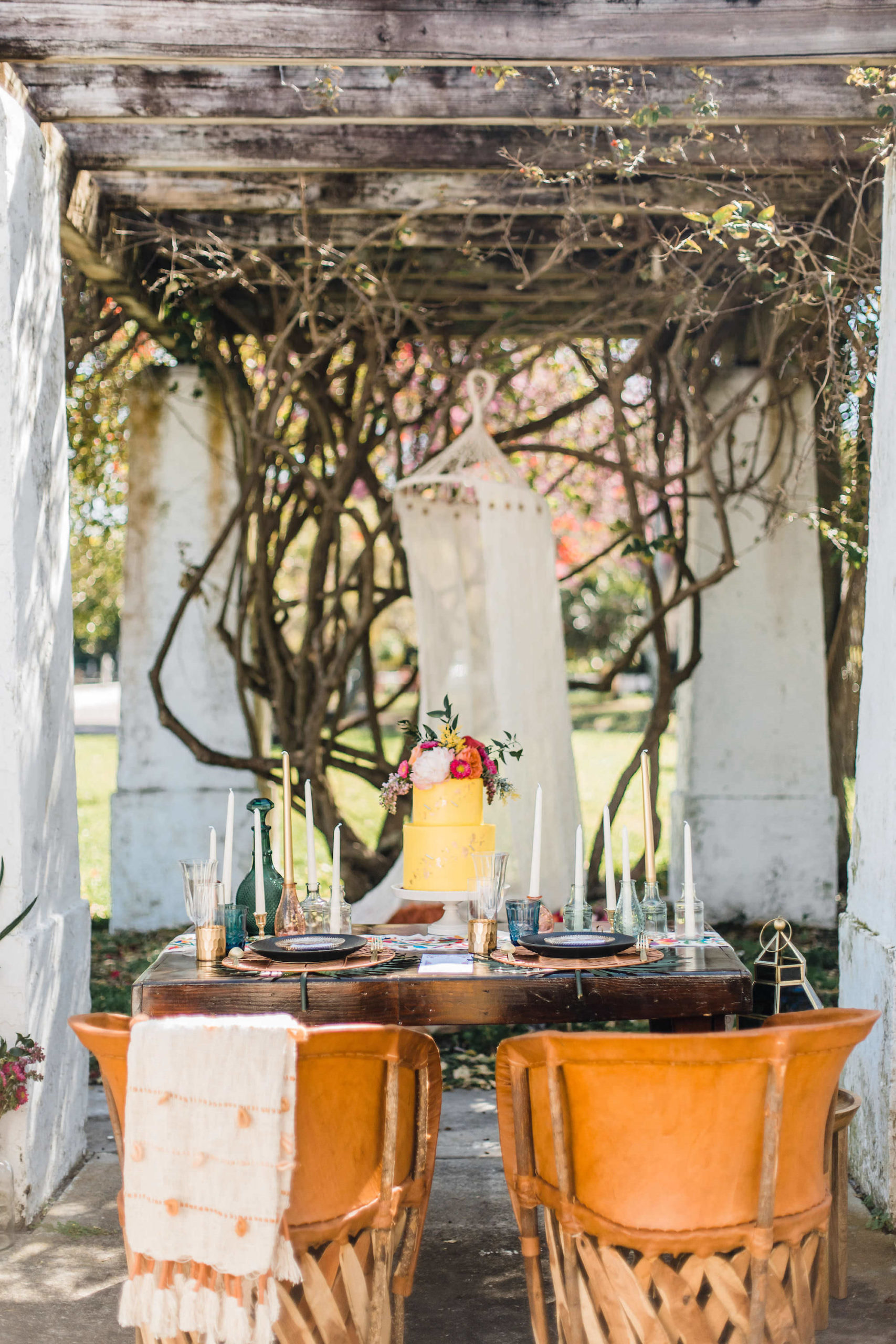 Mexican Inspired Colorful St. Pete Wedding Styled Shoot with Boho Chic Wooden Chairs