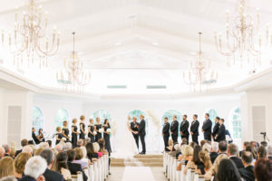 Classic Traditional Bride and Groom Exchanging Wedding Ceremony Vows | Tampa Bay Wedding Planner Parties A'la Carte | Safety Harbor Church Wedding Venue Harborside Chapel