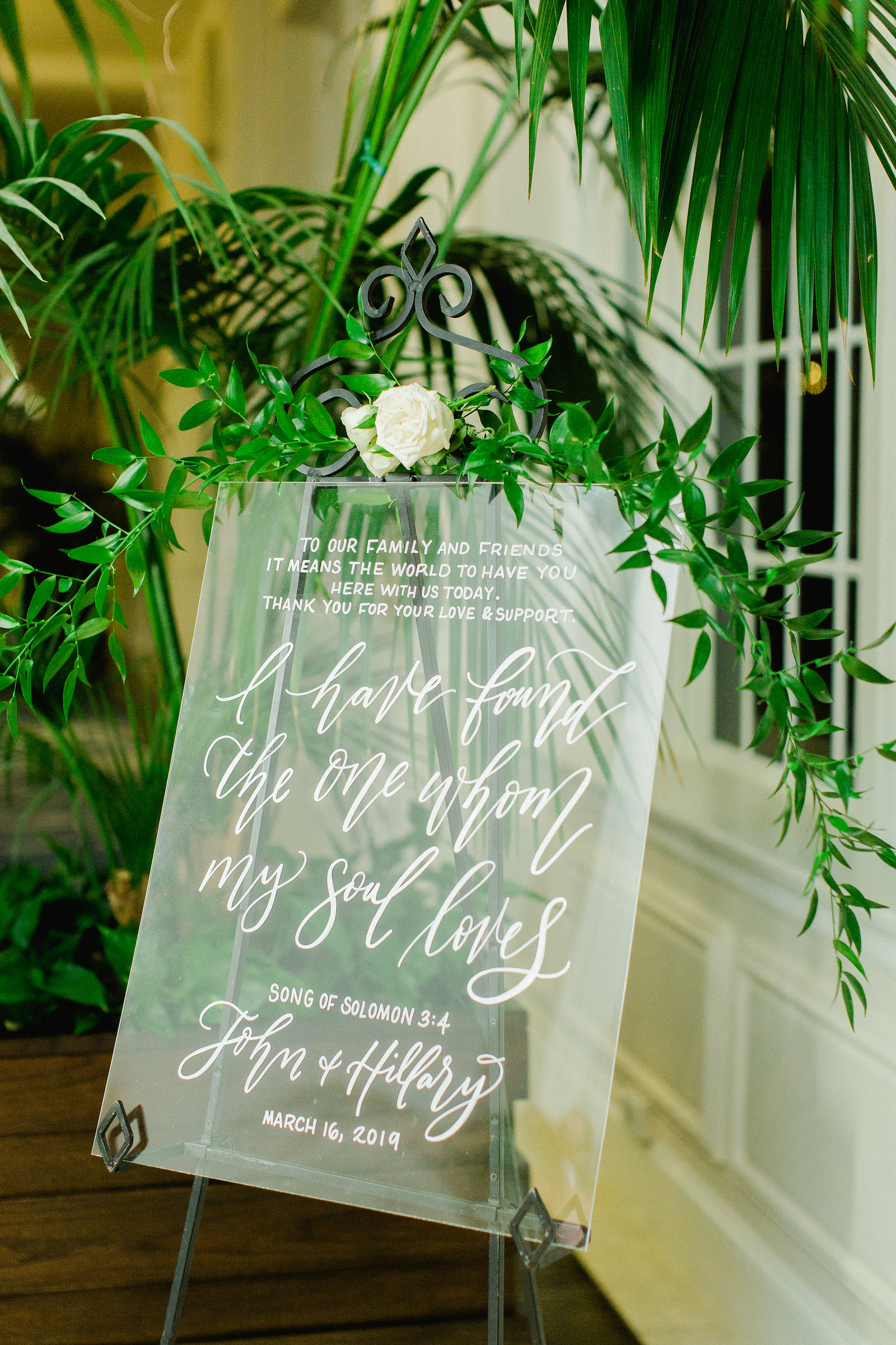 Acrylic Glass Calligraphy Wedding Welcome Sign