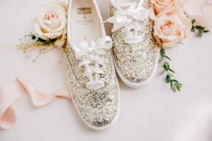 Tampa Wedding Bride Tennis Shoes Gold Glitter Keds by Kate Spade