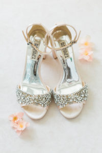 Open Toed Badgley Mischka Rhinestone Wedding Shoes