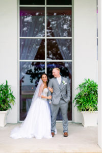 Romantic Bride and Groom Wedding Portrait | Wedding Venue Tampa Garden Club | Wedding Photographer Shauna and Jordon Photography | Wedding Dress Truly Forever Bridal