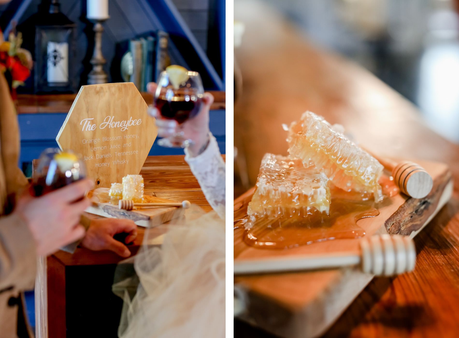 Bohemian Inspired Florida Wedding Reception and Decor, Local Honey Signature Drink | The Honeybee Signature Drink with Orange Blossom Honey, Lemon Juice and Jack Daniels Tennessee Honey Whiskey | Downtown St. Petersburg Wedding Planner Blue Skies Weddings and Events | Florida Wedding Photographer Lifelong Photography Studio | Tampa Bay Wedding Venue Station House in DTSP