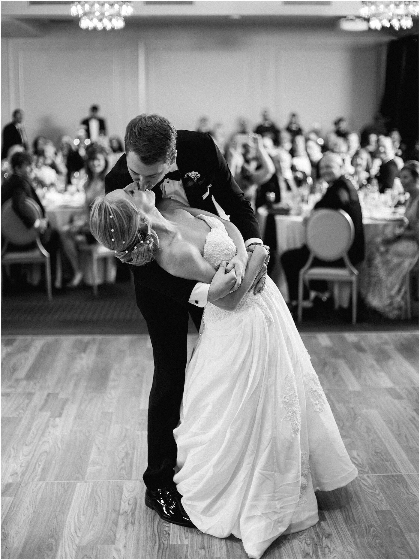Bride and Groom First Dance Photo | Black and White Photography Wedding Portrait