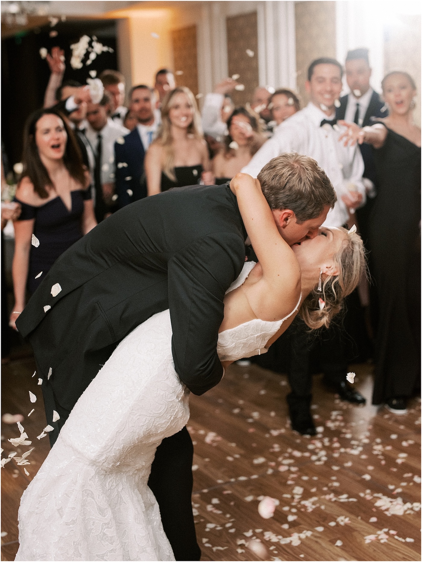 Bride and Groom Last Dance Rose Petal Toss Unique Send Off Idea
