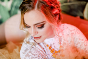 Bold Bohemian Inspired Florida Bridal Make Up, Warm Colors and Tones, Orange Eyeshadow | Tampa Bay Wedding Planner Blue Skies Weddings and Events | Downtown St. Petersburg Wedding Photographer Lifelong Photography Studio | Florida Unique Wedding Venue Station House