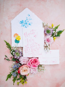 Tampa Styled Shoot European Pastel Spring Wedding Inspiration | Watercolor Wedding Invitation Suite Stationery Set with Wax Seals and Calligraphy