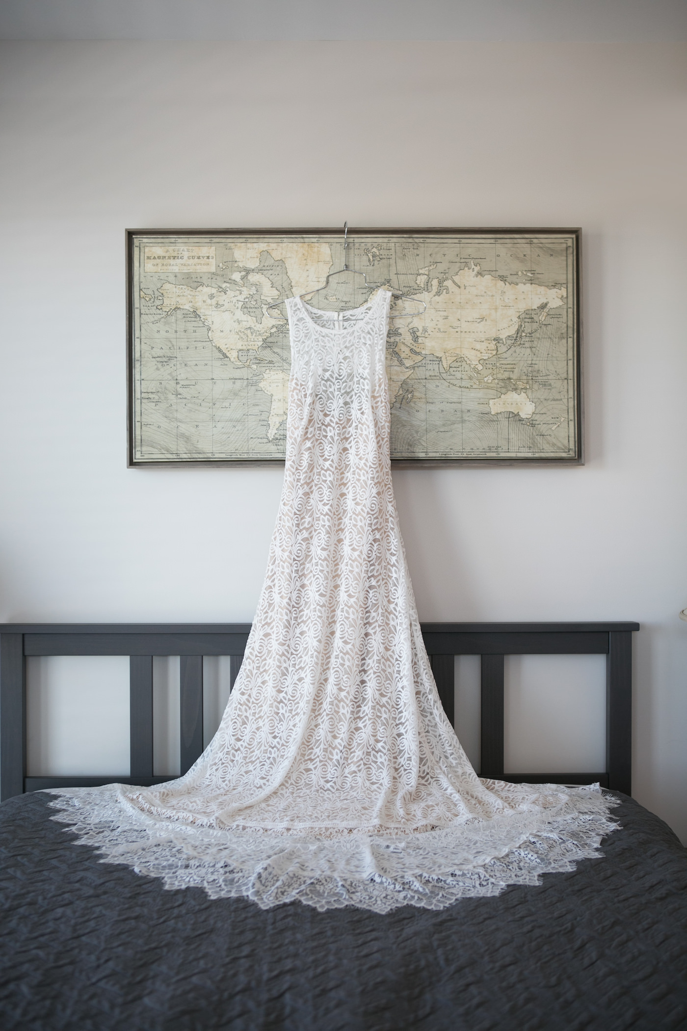 Ivory Delicate Lace Crew Neck Wedding Dress | Wedding Photographer Carrie Wildes Photography