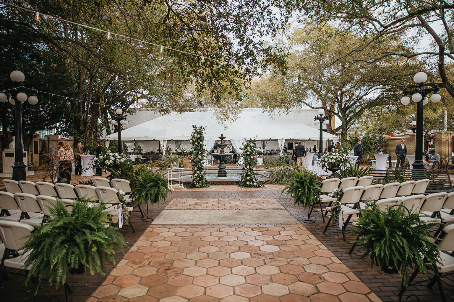 Ybor City Tampa Outdoor Historic Museum Garden Wedding Ceremony with