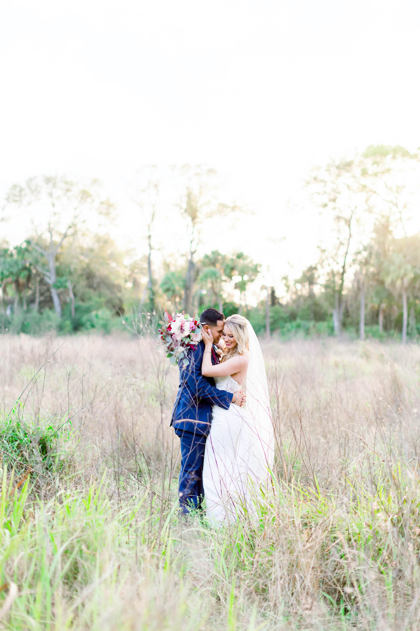 Bride and Groom Outdoor Field Portrait | Shauna and Jordon Photography