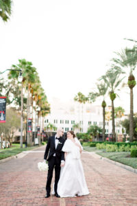 Classic Bride and Groom on the Streets at The University of Tampa | Wedding Photographer Shauna and Jordon Photography