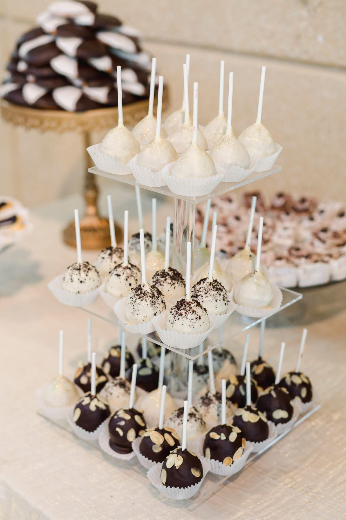 Wedding Dessert Bar Display with Cheesecake Pops and Cookies | Alessi Bakery