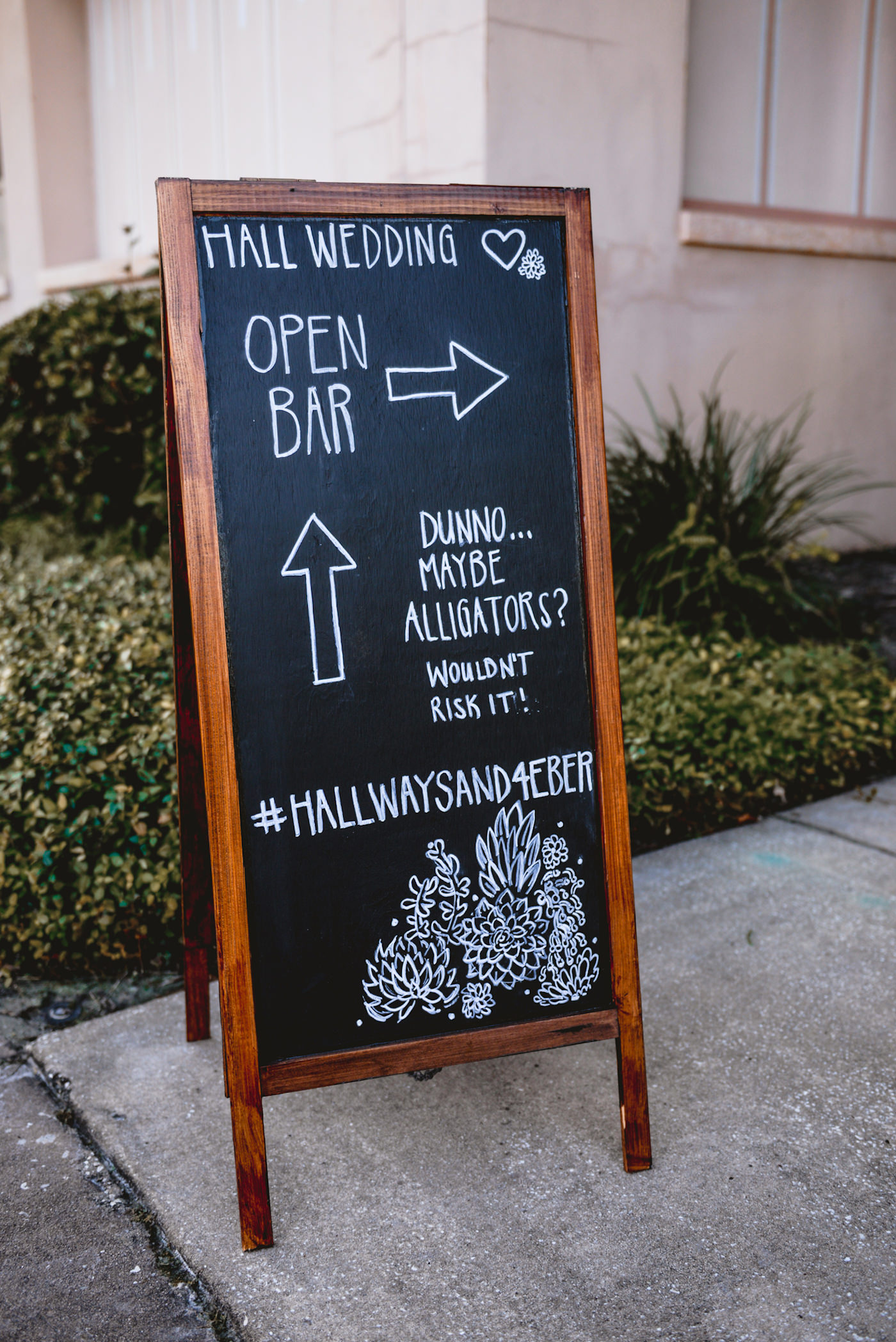 Unique Fun Funny Wedding Chalkboard Easel Sign