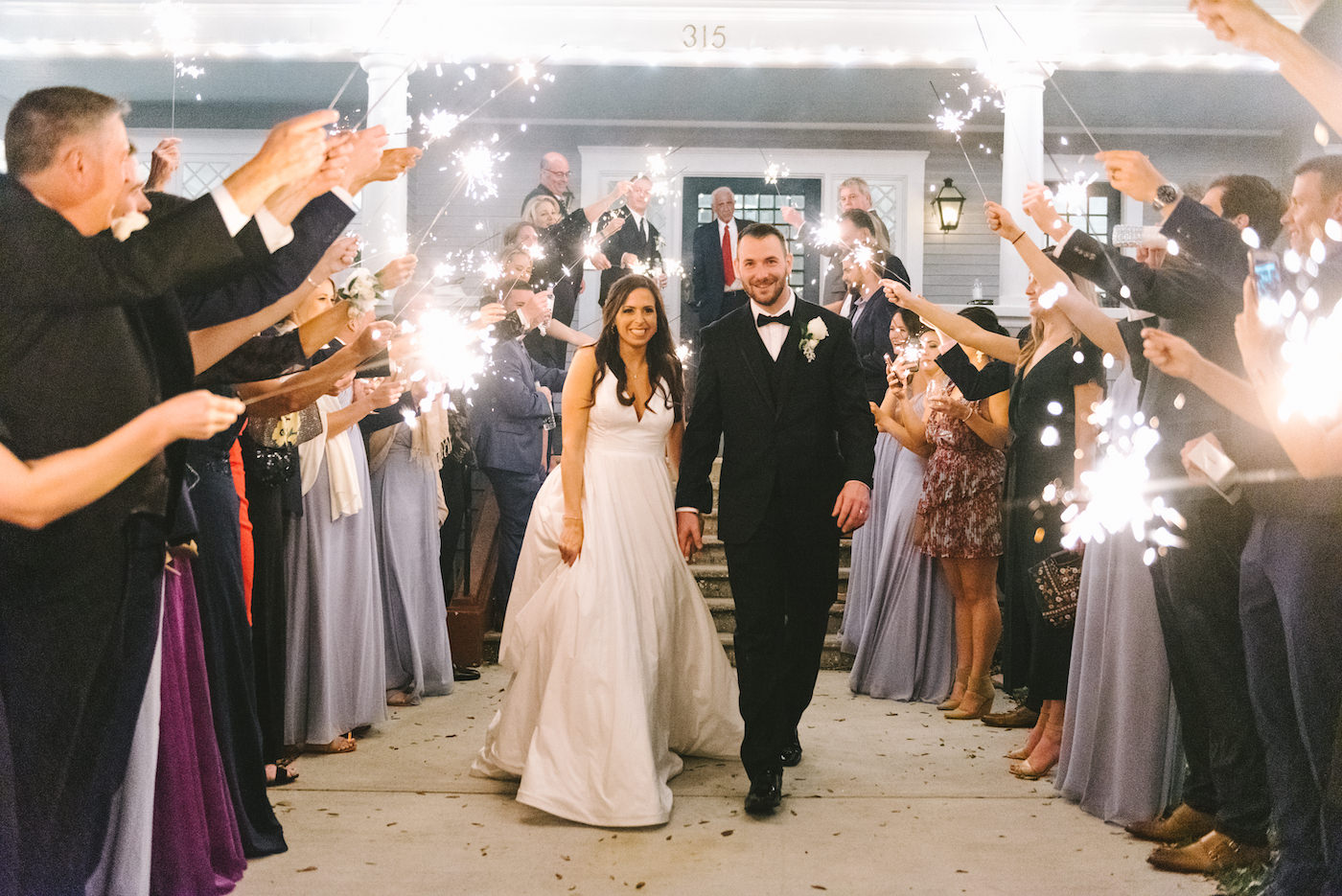 Classic Bride and Groom Sparkler Exit Wedding Reception | Tampa Bay Wedding Photographer Kera Photography