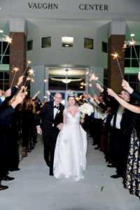 Formal New Year's Eve Bride and Groom Exiting Reception | Wedding Photographer Shauna and Jordon Photography | Tampa Bay Wedding Planner UNIQUE Weddings + Events