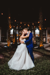 Bride and Groom Night Portrait at St. Pete Wedding Venue The Poynter Institute