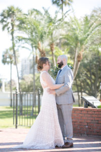Florida Bride and Groom Outdoor First Look Portrait | Wedding Photographer Carrie Wildes Photography