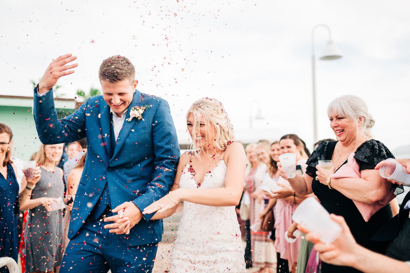 Bride and Groom Confetti Send Off | St. Petersburg Florida Wedding