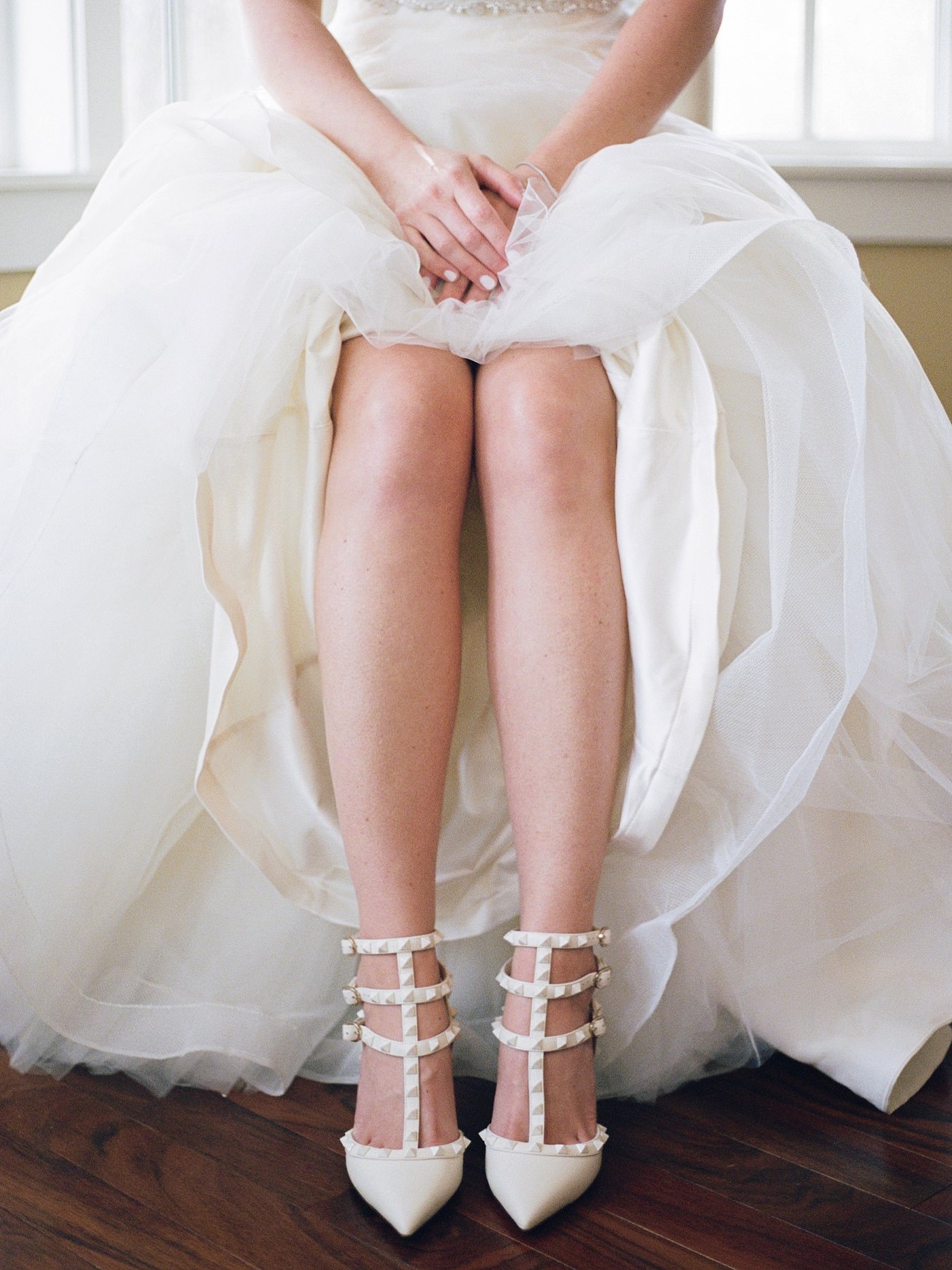 Valentino Designer Wedding Shoes | White Pointy Toe Strappy Bridal Heels
