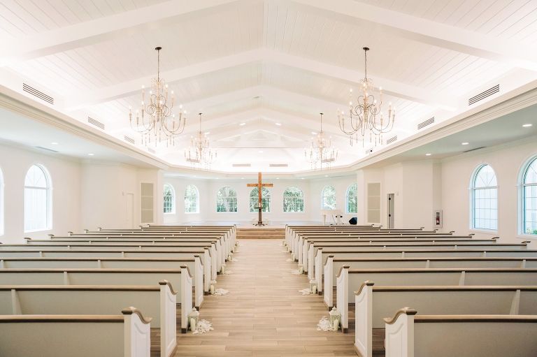 Romantic, White and Neutral Safety Harbor Wedding Harborside Chapel