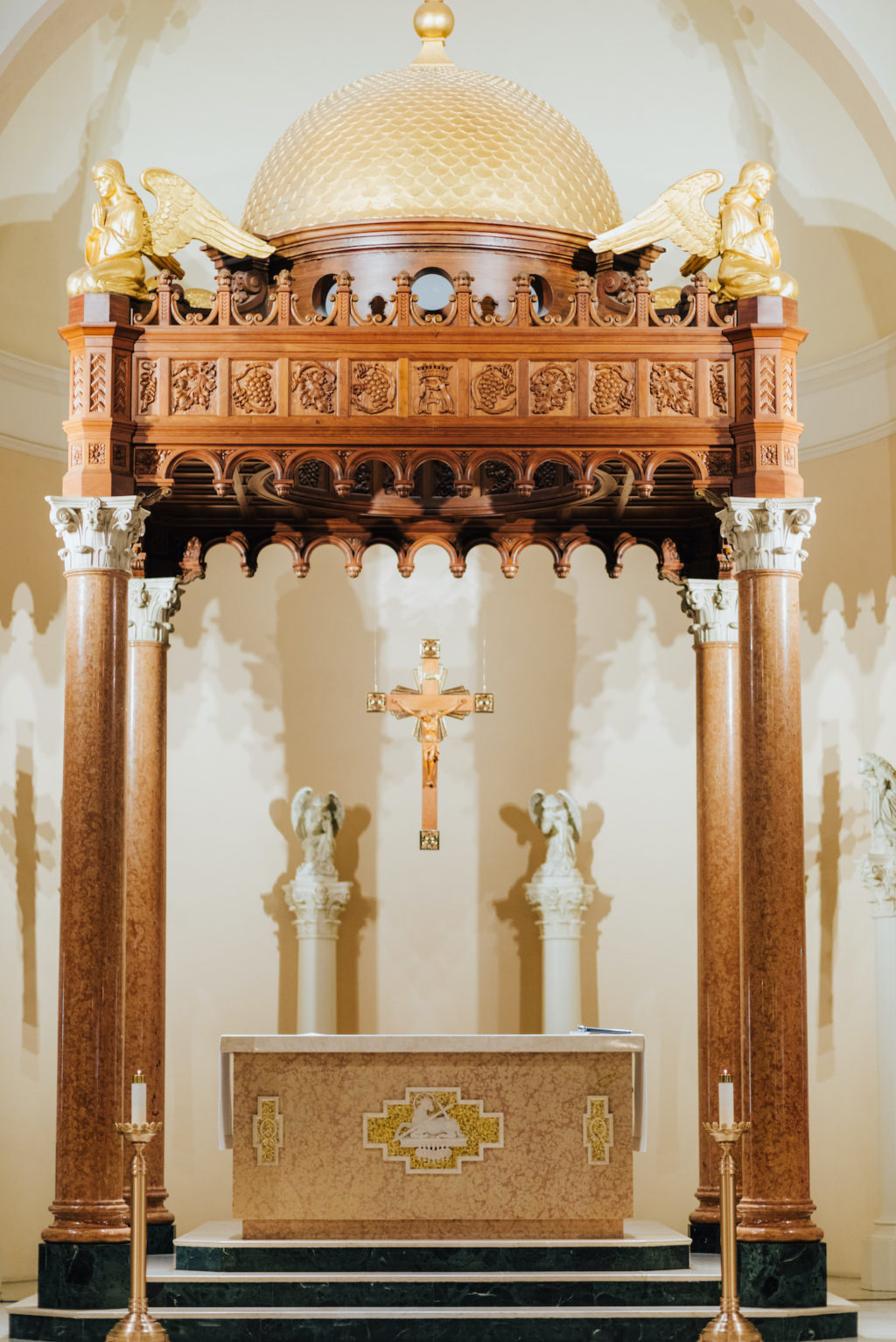 Classic Tampa Bay Wedding Ceremony Altar at Saint Mary Our Lady of Grace Catholic Church in St. Petersburg | Florida Wedding Planner Blue Skies Weddings and Events