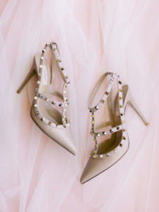Designer Bridal Shoes, Valentino Rock Stud Nude and Pink High Heels | Florida Wedding