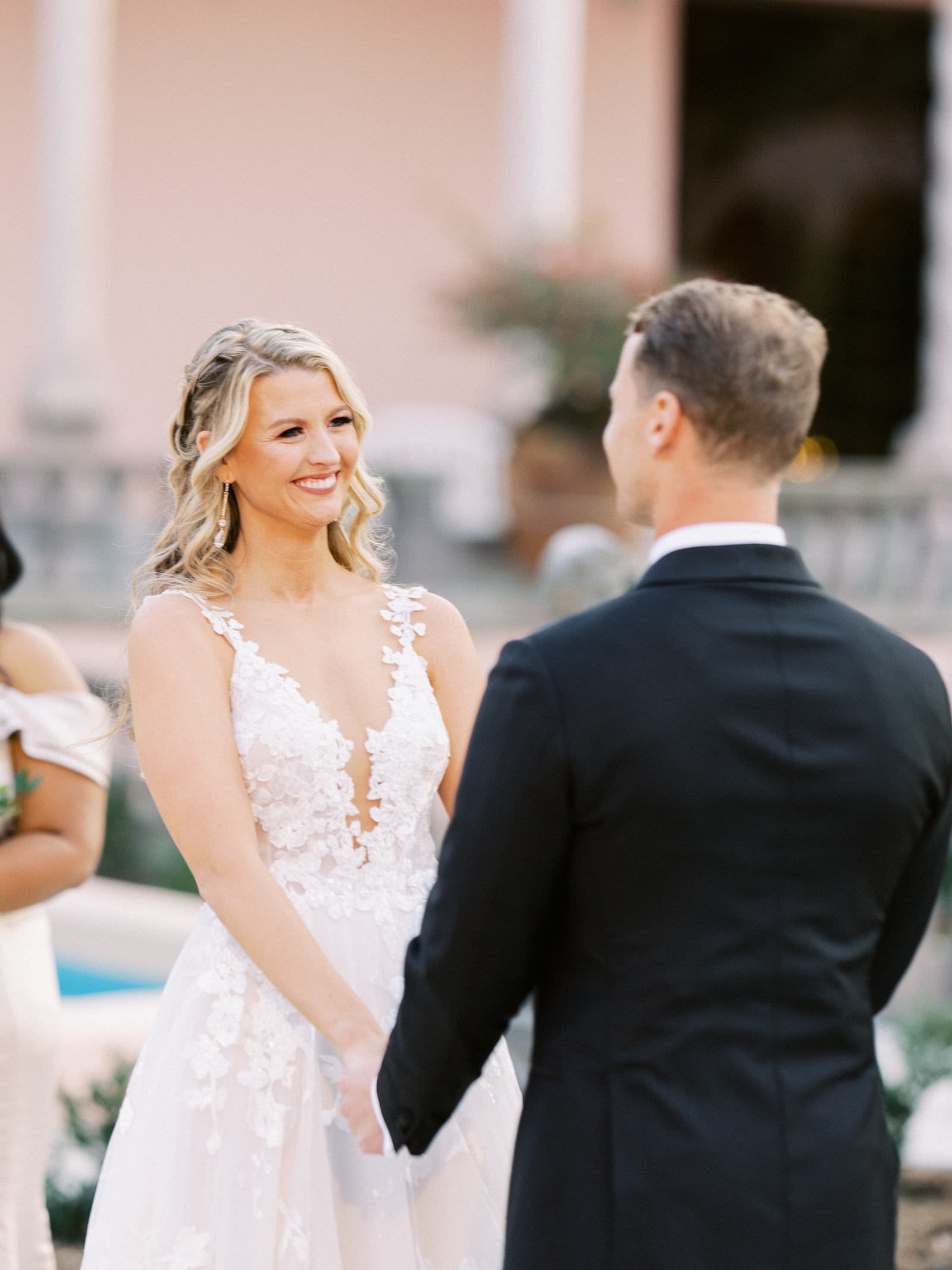 Fairytale Inspired Bride and Groom Exchange Vows During Outdoor Garden Inspired Wedding Ceremony, Bride Wearing Whimsical Galia Lahav Wedding Dress | Tampa Bay Hair and Makeup Artist Femme Akoi Beauty Studios | Tampa Luxury Bridal Attire Salon Isabel O'Neil Bridal
