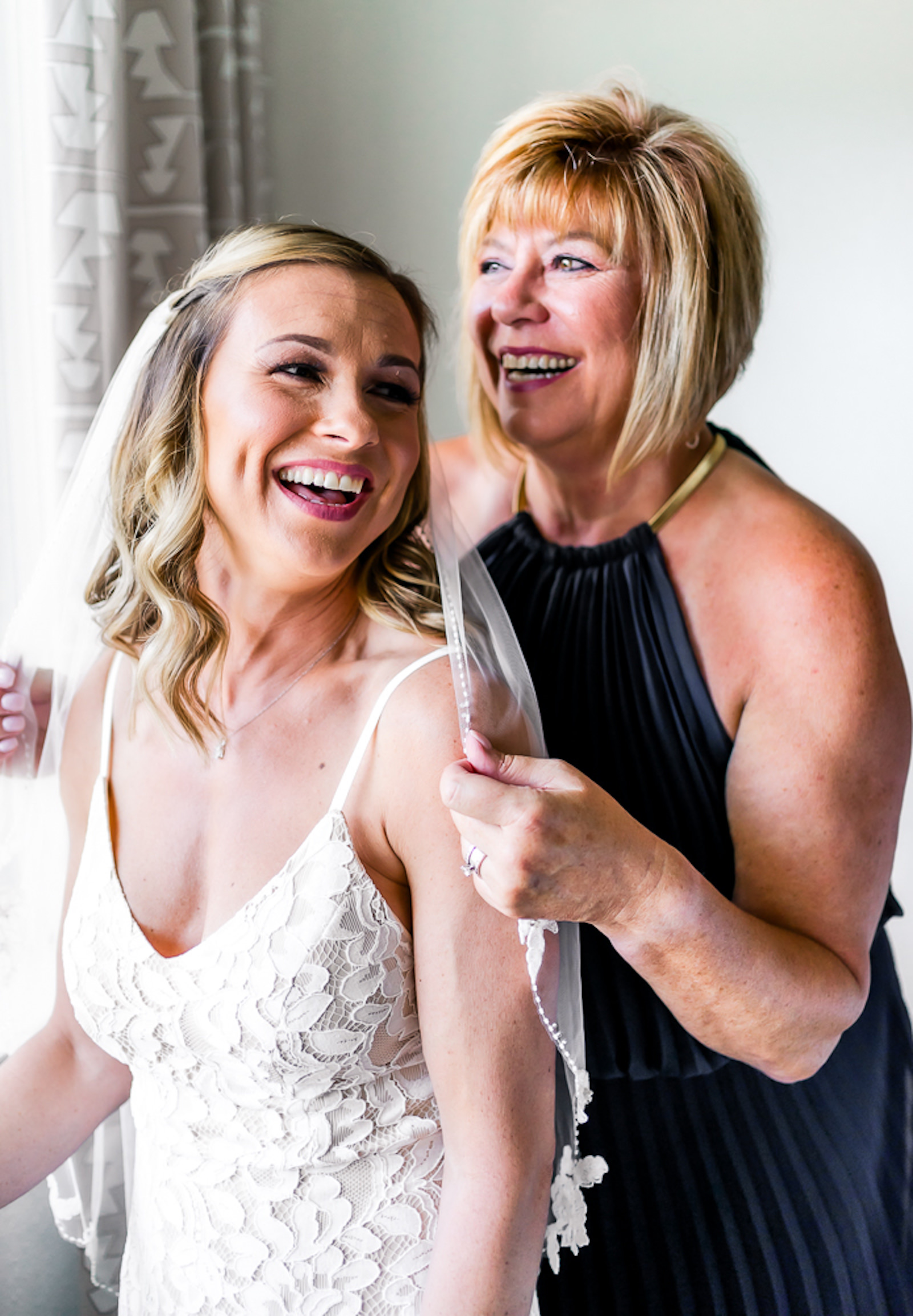 Mom Helping Bride Get Dressed and Ready | Mother of the Bride Putting On The Veil