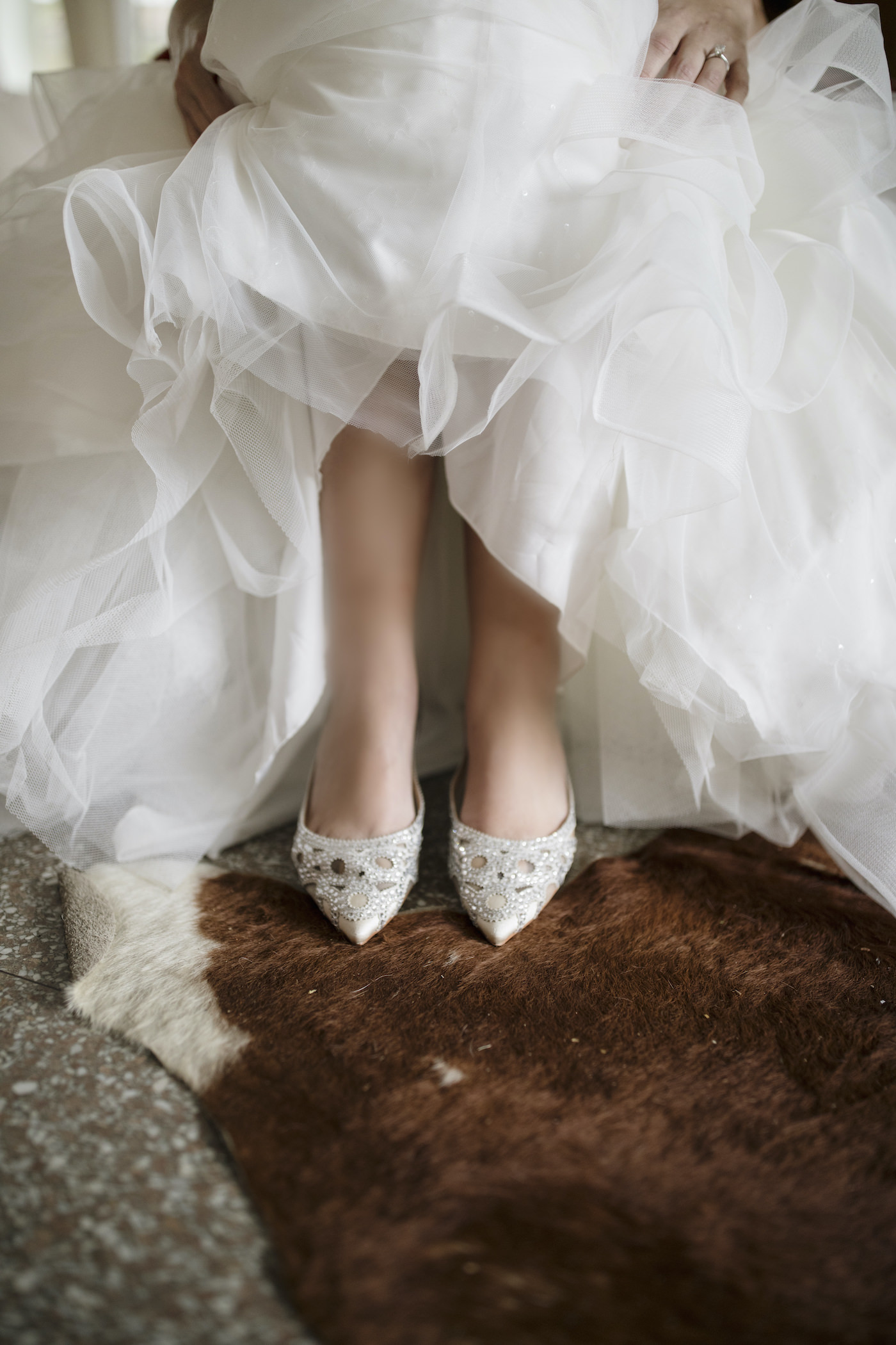 Designer Bridal Shoes with Rhinestone Pointy Toe
