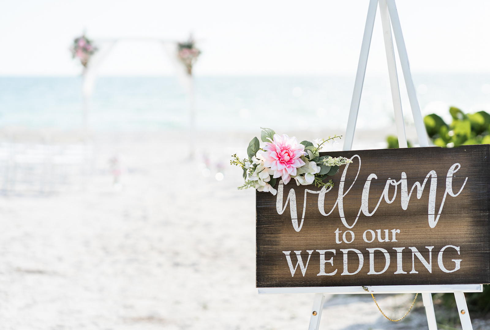 St. Petersburg Florida Beach Wedding Ceremony | Wedding Welcome Sign
