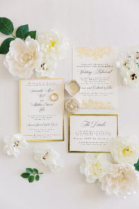 Classic Modern Gold Foil and White Wedding Invitation