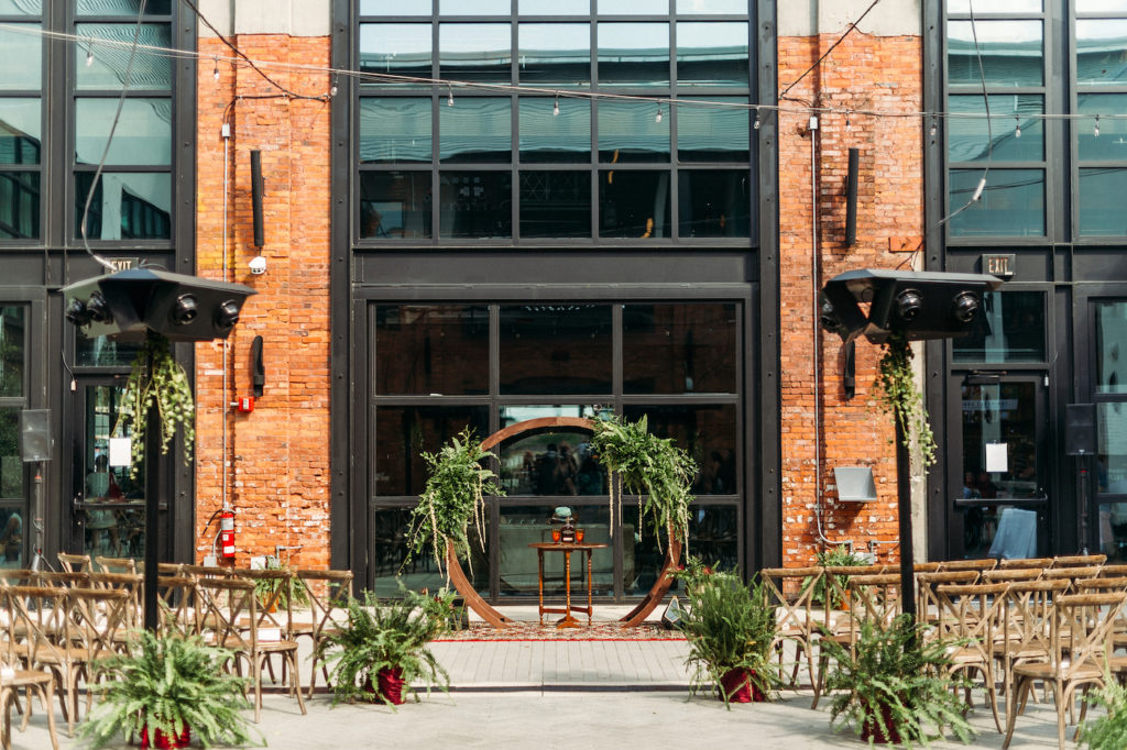 Burgundy and Green Boho-Inspired Tampa Heights Wedding | Armature Works