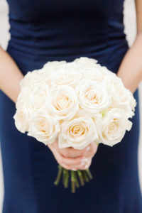 Bridesmaid Holding Classic Blush Pink Roses Floral Bouquet | Tampa Bay Florist Gabro Event Services